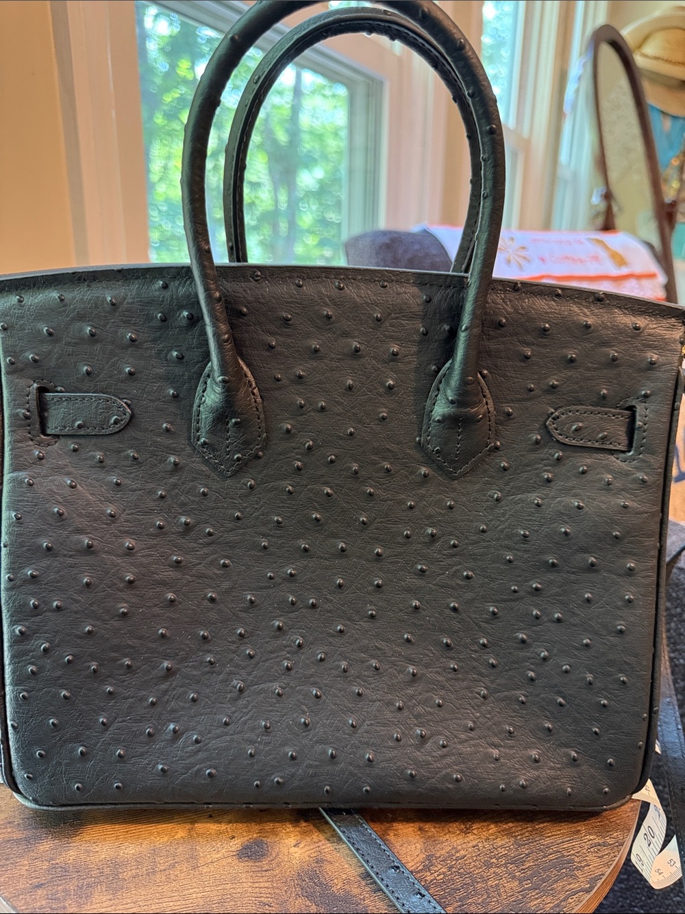 Black Structured Satchel with Gold Hardware this is a fun dupe - Picture 8 of 8